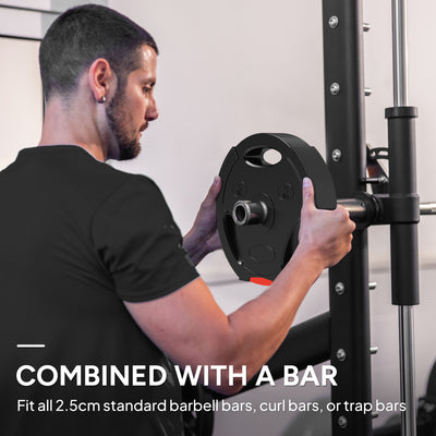 SPORTNOW Olympic Weight Plates Set, with Two 5kg and Two 2.5kg weights, Black 