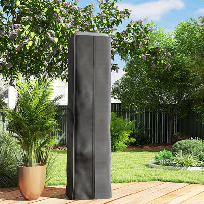 Outsunny Heavy Duty Gas Pyramid Patio Heater Cover, Full Length Outdoor Heater Cover Protector, UPF 30+ Oxford Fabric with Zipper, Black 