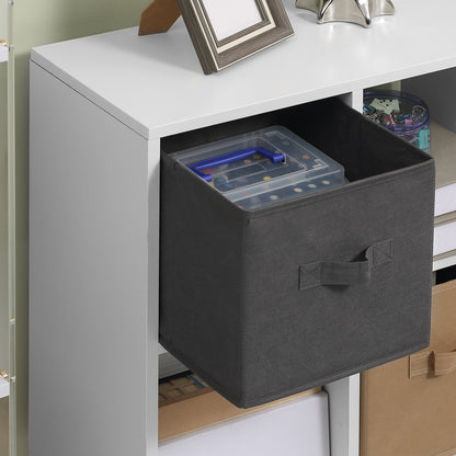 HOMCOM Freestanding 4 Cube Unit Cabinet Unit w/ 3 Fabric Drawers Handles Home Office Storage Shelves 