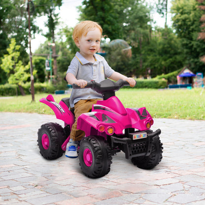AIYAPLAY 6V Kids Electric Quad Bike w/ Music, Forward Function, for 2-6 Years, Pink 