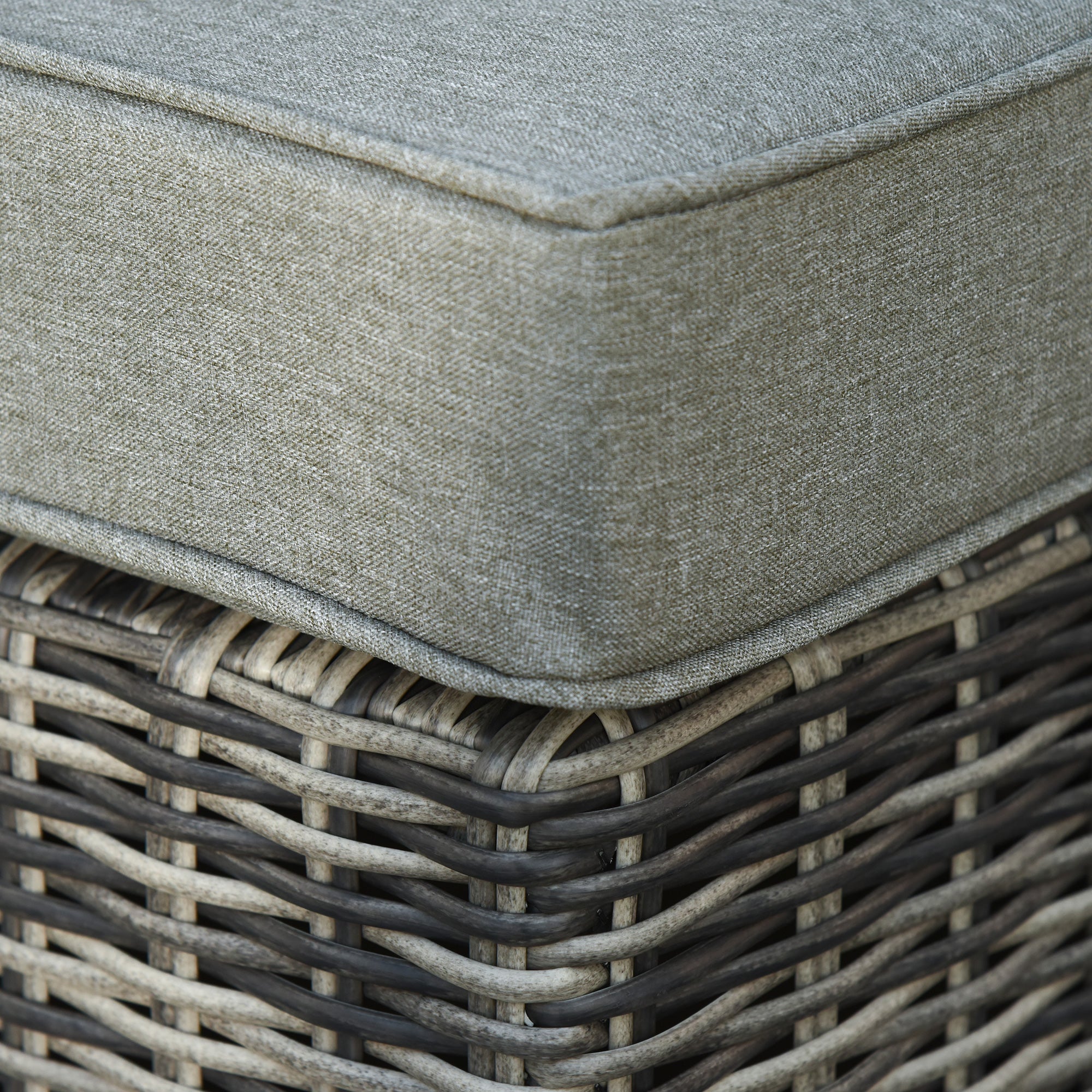 Outsunny Five Piece Rattan Armchair, Stool and Table Set - Mixed Grey 