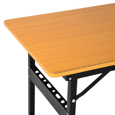 HOMCOM 100 cm Foldable Garage Work Bench, Craft Table MDF Workstation, Heavy-duty Steel Frame with Ruler, Protractor 