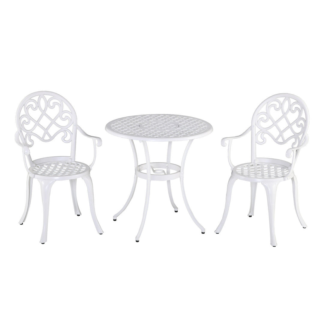 Outsunny Three-Piece Elegant Aluminium Garden Set - White 