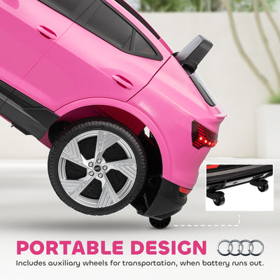 HOMCOM 12V Kids Electric Ride on, Electric Car for Kids with Parental Remote, Music, Lights, Suspension Wheels, Pink 