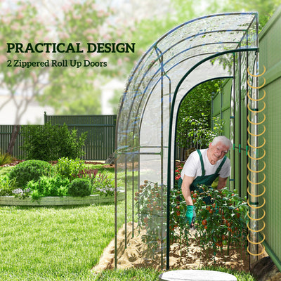 Outsunny 214cm x 118cm Walk-In Lean To Greenhouse, with Accessories 