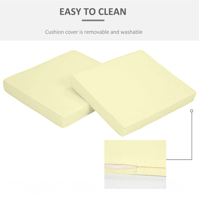 Outsunny Set of 2 Garden Seat and Back Cushion Set, Replacement Cushions for Outdoor Furniture with Seat Cushion and Back Cushion, Cream White 