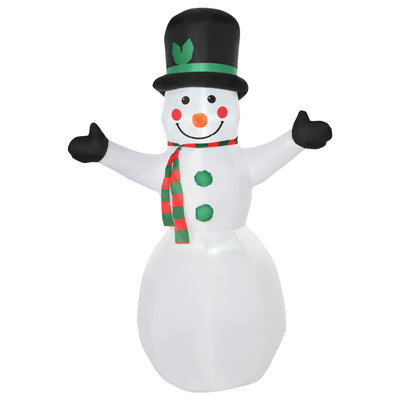HOMCOM 6.5ft Inflatable Snowman LED Christmas Xmas Air Blown Holiday Decoration Outdoor Garden Decor 