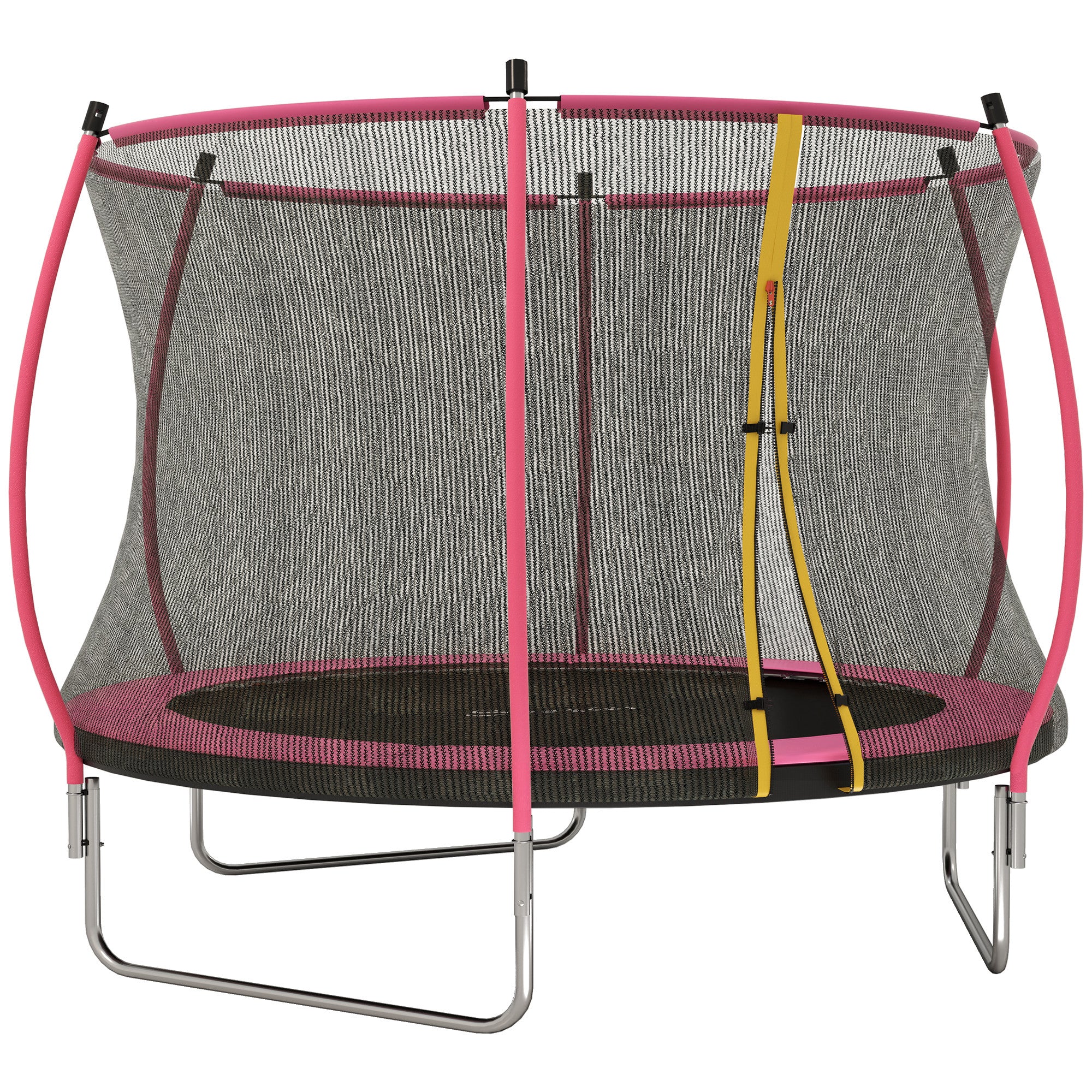 SPORTNOW 10ft Outdoor Trampoline with Enclosure Net, Spring Cover, Pink 