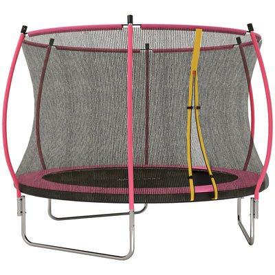 SPORTNOW 10ft Outdoor Trampoline with Enclosure Net, Spring Cover, Pink 