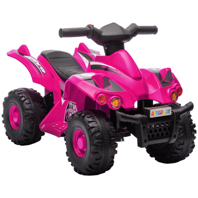 AIYAPLAY 6V Kids Electric Quad Bike w/ Music, Forward Function, for 2-6 Years, Pink 