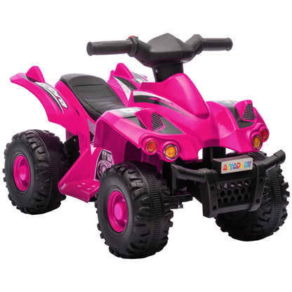 AIYAPLAY 6V Kids Electric Quad Bike w/ Music, Forward Function, for 2-6 Years, Pink 