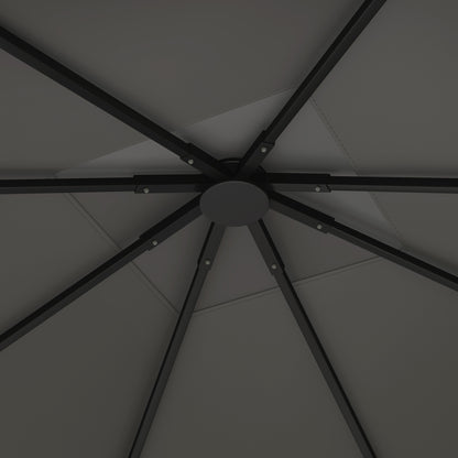 Outsunny 3 x 3(m) Gazebo Canopy Replacement Cover, Garden Gazebo Roof Replacement with Drain Holes, Water Resistant PVC Coating, 370g/\'e3\'8e\'a1, UPF30+, TOP COVER ONLY, Grey