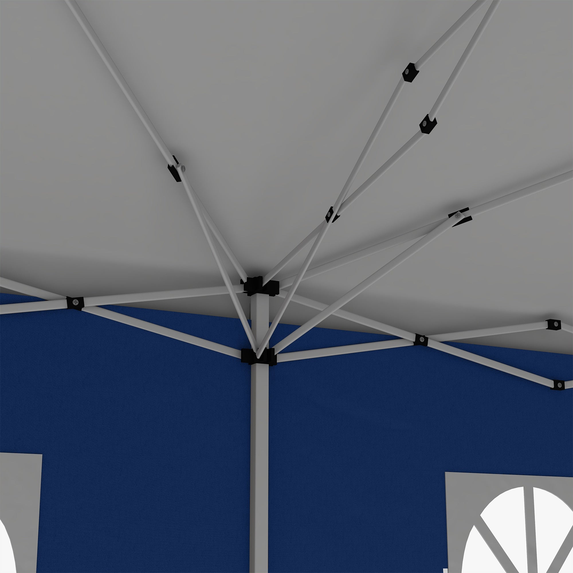 Outsunny 3 x 6 m Pop Up Gazebo with Sides and Windows, Height Adjustable Wedding Camping Party Tent Canopy Marquee with Storage Bag for Garden, Event, Blue