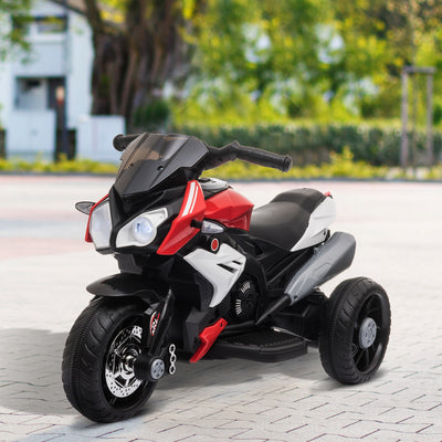 HOMCOM Kids 6V Electric Ride On Motorcycle Electric Motorbike w/ Lights Music Horn 3 Wheel Outdoor Play Toy for 3-5 Years Red 
