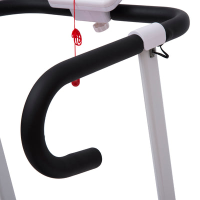 HOMCOM 1.25HP Motorised Electric Treadmill, 10km/h Folding Running Machine, Gym Fitness Exercise with LCD Monitor, White 