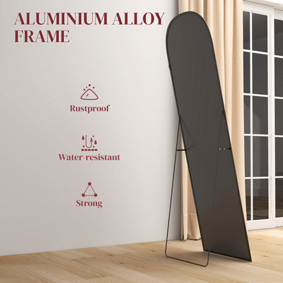 HOMCOM 165cm Aluminium Frame Standing Mirror - Black 