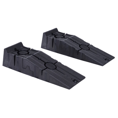 DURHAND 2 Pieces Car Ramps Heavy Duty 5 Ton Motorhome Levelling Ramps, Plastic Garage Workshop Car Lift, Portable Automotive Vehicle Campervan Car Ramp, Black 