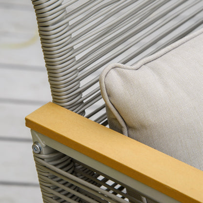 Outsunny 4 Pieces Rattan Garden Furniture Set - Grey