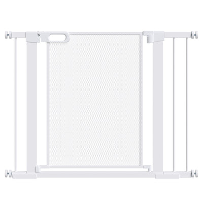 PawHut Pet Safety Gate, for Doorways, Staircases, Hallways, with Extensions Kit, 75-103cm - White 