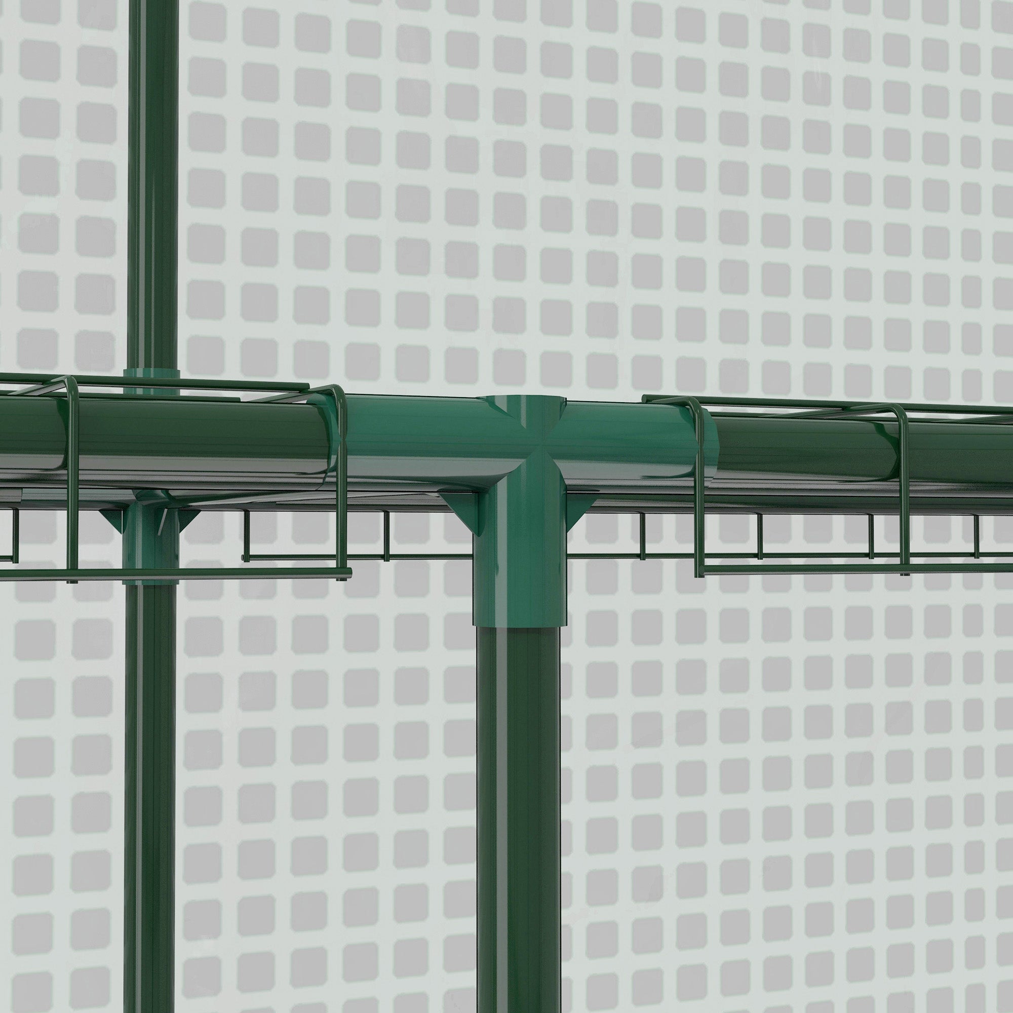 Outsunny Walk-in Greenhouse with 3 Tier 12 Shelves, Small Greenhouse with Reinforced PE Cover, Garden Plant Growhouse with Roll-up Door and Three Mesh Windows, 140 x 213 x 190 cm, Green 