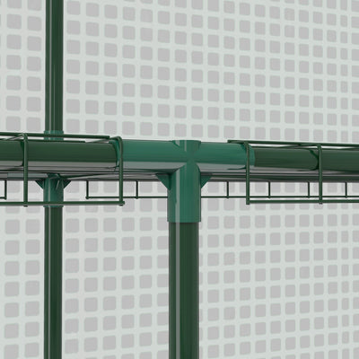 Outsunny Walk-in Greenhouse with 3 Tier 12 Shelves, Small Greenhouse with Reinforced PE Cover, Garden Plant Growhouse with Roll-up Door and Three Mesh Windows, 140 x 213 x 190 cm, Green 