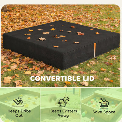 AIYAPLAY Sandbox Cover, Square Sandpit Cover Waterproof Dustproof UV Protection, Sandbox Canopy with Drawstring and Elastic Band 