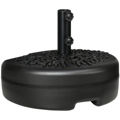 Outsunny Water/Sand Fillable Half Parasol Umbrella Base - Black 
