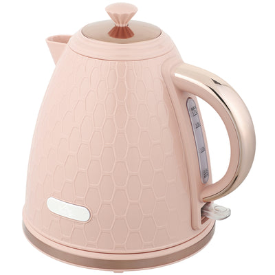 HOMCOM 3kW Rapid Boil Honeycomb Kettle - Light Pink 