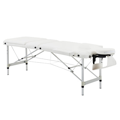 HOMCOM Foldable Massage Table Professional Salon SPA Facial Couch Bed White 