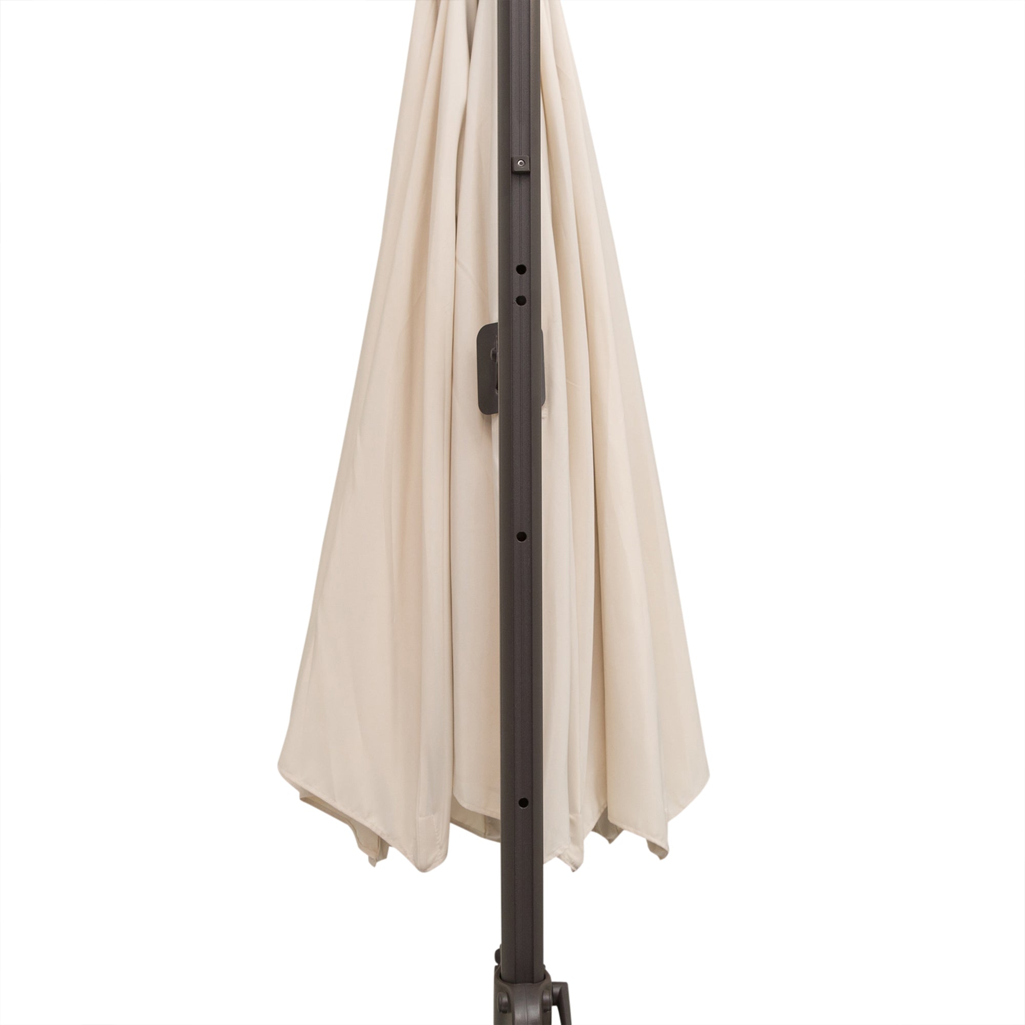 Outsunny 3M Banana Parasol Hanging Cantilever Umbrella W/ Cross Base Hand Crank Aluminium Frame 360°Rotation Hand Crank-Beige 