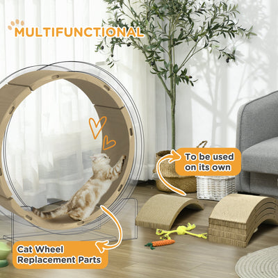 PawHut Four-Piece Cat Scratching Board, Cat Treadmill Replacement, 55 x 26cm - Brown 