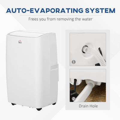 HOMCOM 12000 BTU Air Conditioning Unit, 3-in-1 Portable Air Conditioner, Dehumidifier, Cooling Fan with 3 Speeds, Remote Control, LED Display, 24H Timer, Window Venting Kit, Children Lock, 25m\'c2\'b2 
