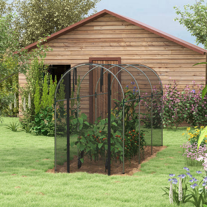 Outsunny 360 x 120cm Mini Polytunnel Greenhouse, Black 