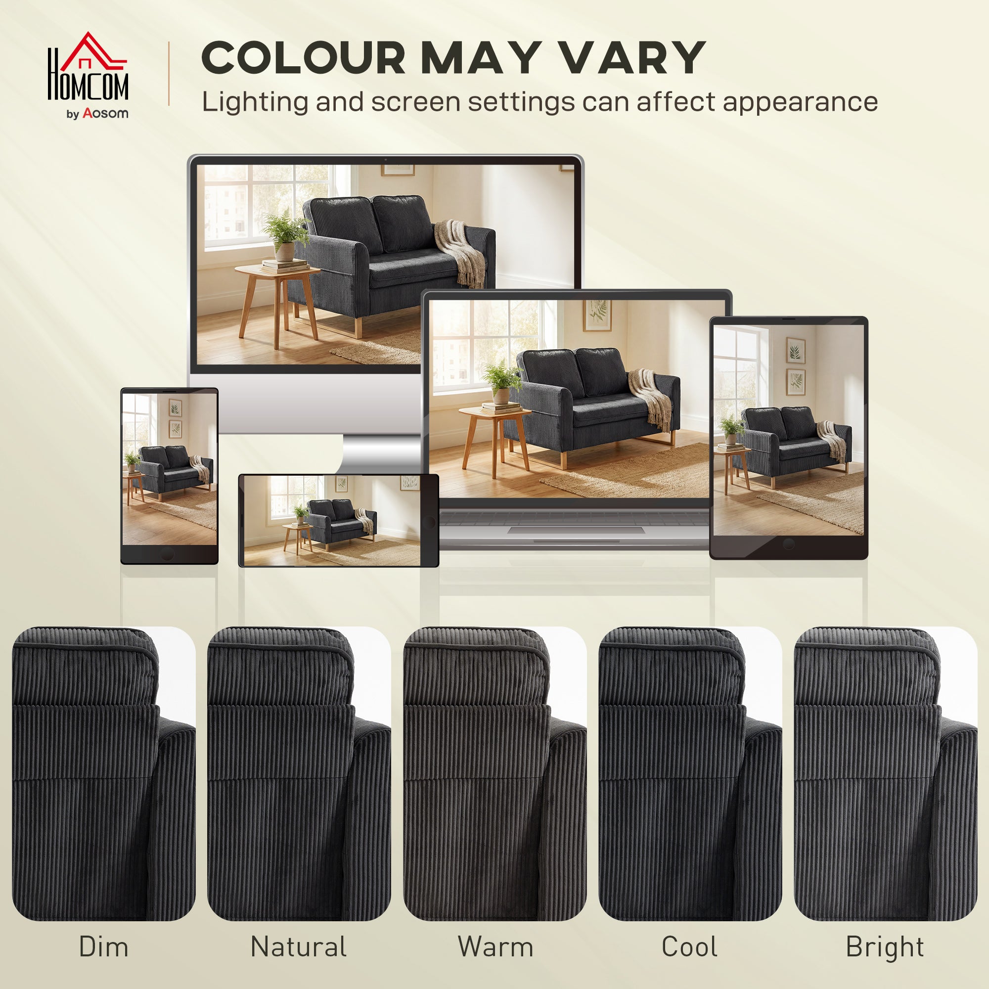 HOMCOM 2 Seater Sofa, 140 cm Loveseat Sofa with Spring Cushions, Metal Legs, 2 Pillows, Dark Grey 