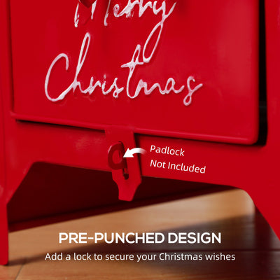 HOMCOM A5 Christmas Letter Postbox - Red/White 