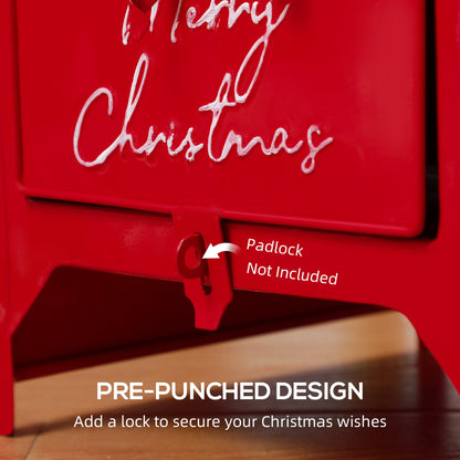 HOMCOM A5 Christmas Letter Postbox - Red/White 