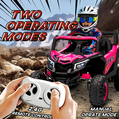 AIYAPLAY 12V Kids Ride On Car with Remote Control, Kids Electric Car with Suspension System, Music, for Kids 3-5 Years, Pink 