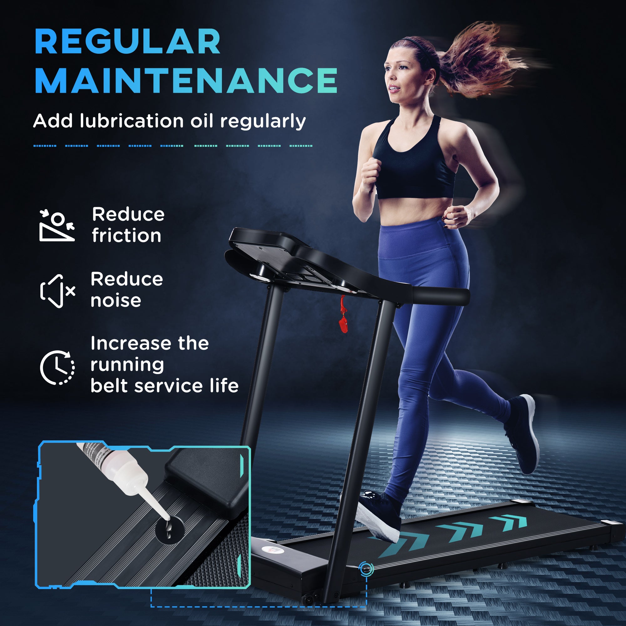 HOMCOM Treadmill Electric Motorised Running Machine w/ LED Display 