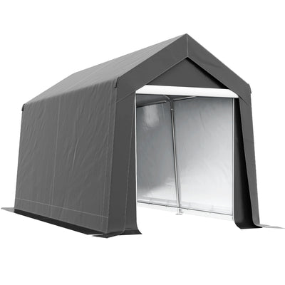 Outsunny 3.6 x 2.1m Portable Outdoor Shed, with Window - Dark Grey 