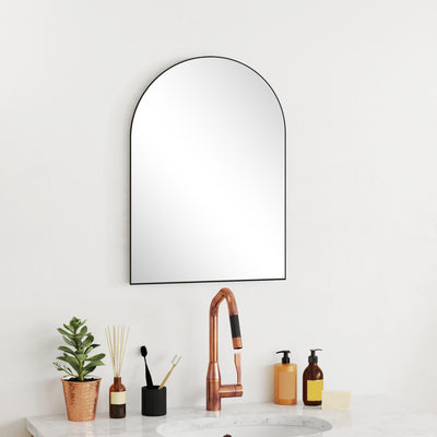 HOMCOM 50 x 70cm Arched Home Mirror - Black 