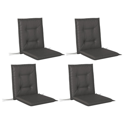 Outsunny Set of Four Padded Garden Seat Cushions - Charcoal Grey 