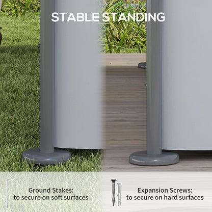 Outsunny 3 x 4m Metal Frame, Two-Tier Roof Gazebo - Dark Grey 