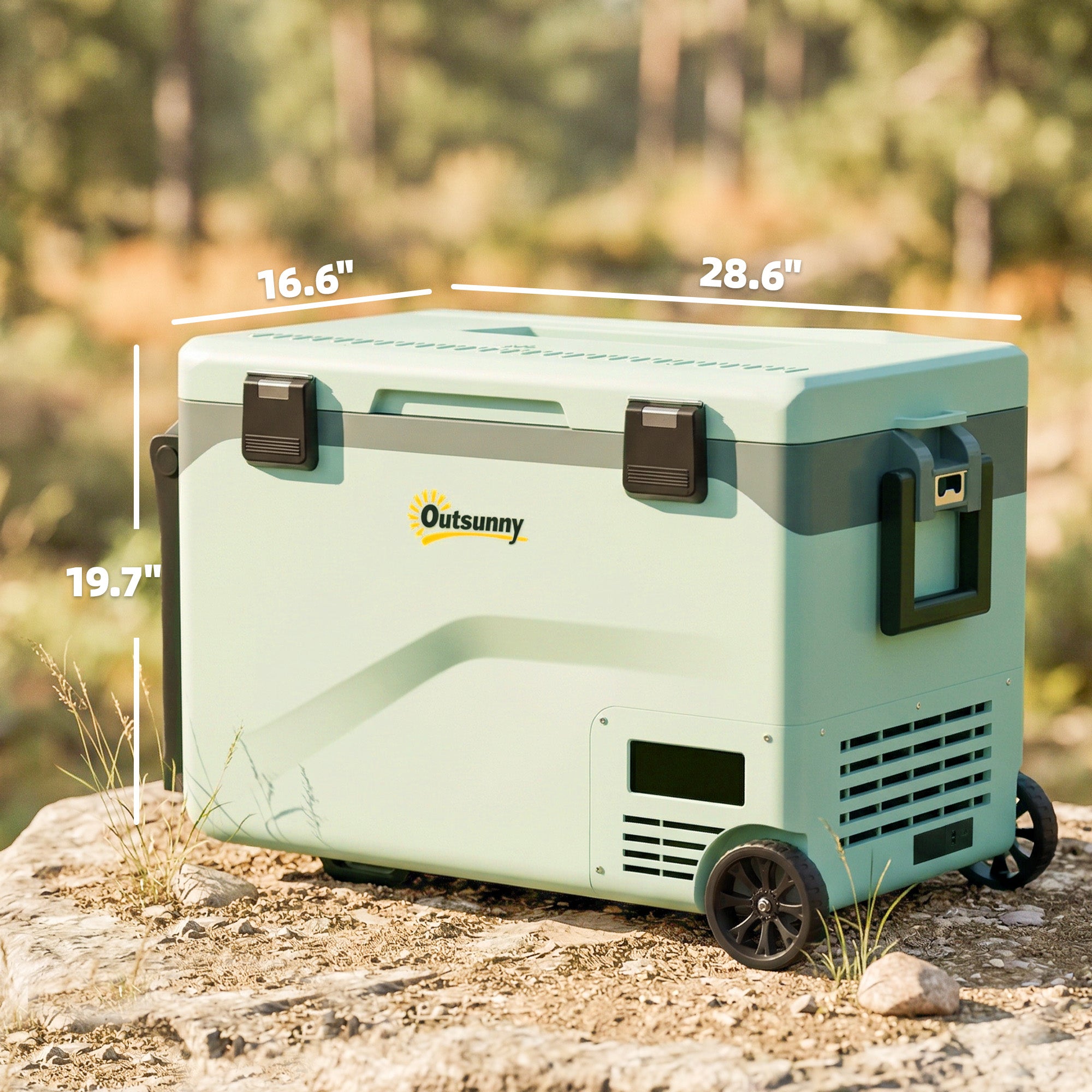 Outsunny 42.5L Compressor Car Fridge Freezer, Camping Refrigerator with App Control, 20℃-20℃ 