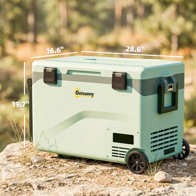 Outsunny 42.5L Compressor Car Fridge Freezer, Camping Refrigerator with App Control, 20℃-20℃ 