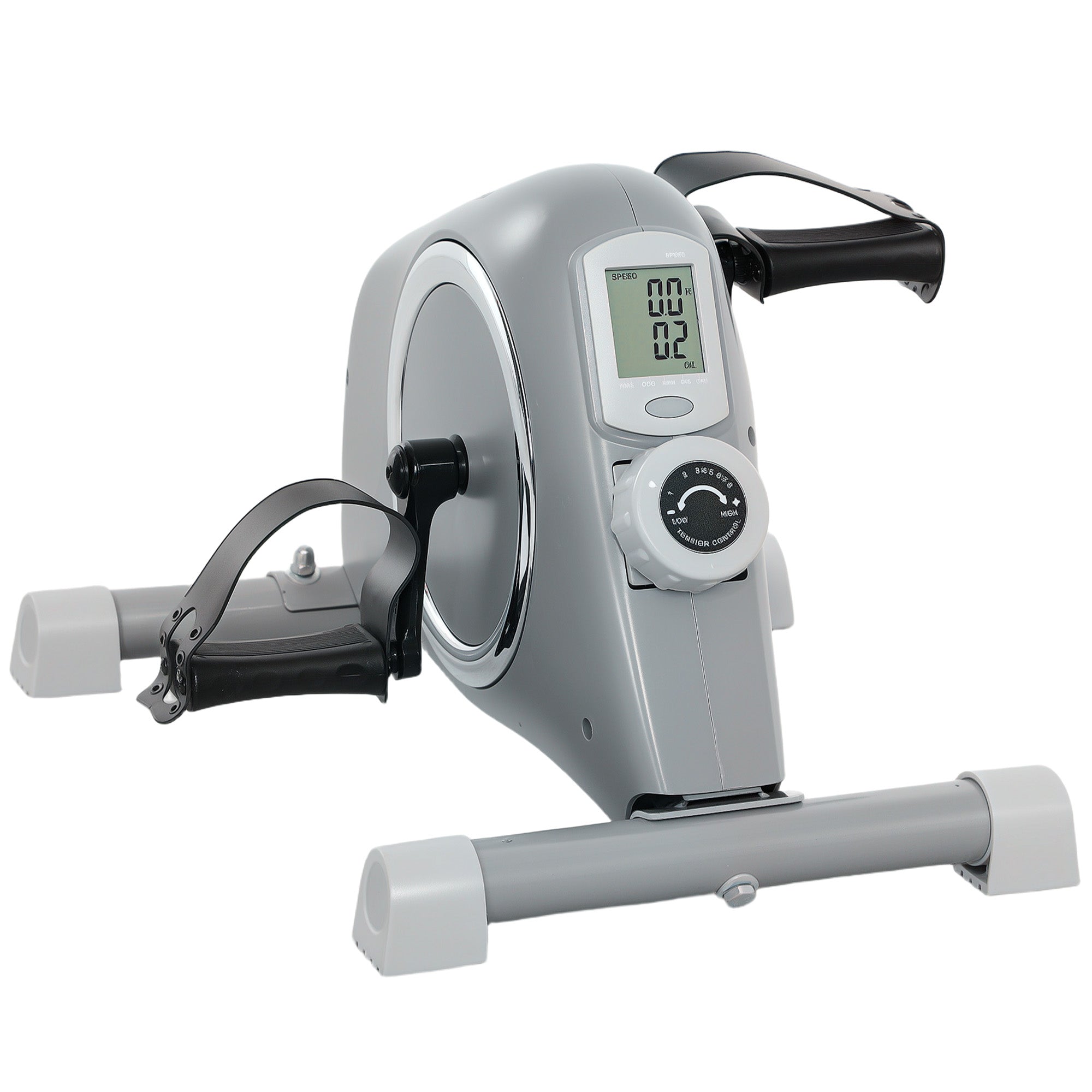 SPORTNOW Mini Exercise Bike, Sit Down Pedal Exerciser with 8-Level Quiet Magnetic Resistance and LCD Display, Portable Under Desk Bike for Arm and Leg Home Gym Office Workout, Grey 