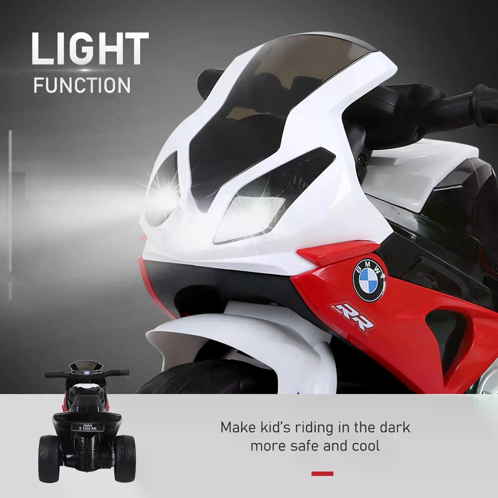 HOMCOM Electric Motorbike for Kids Ride on BMW Motorbike W/Headlights and Music, 6 V-Red 