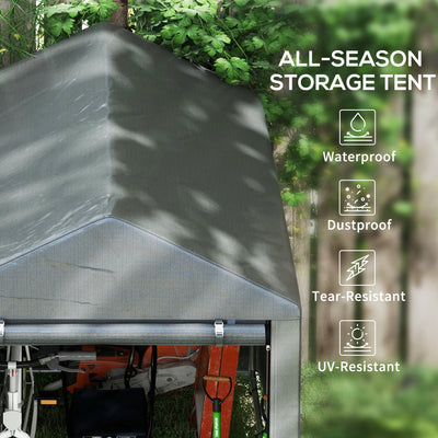 Outsunny 179 x 120cm Temporary Garden Shed, with Accessories - Dark Grey 