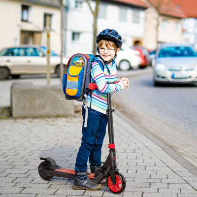 HOMCOM Folding Electric Scooter with Brake, for Ages 6+ Years, 8km/h Maximum Speed, Red 