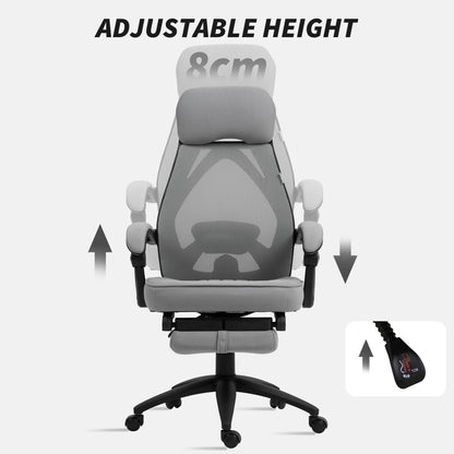 Vinsetto Office Chair with Footrest, High Back Swivel Desk Chair with Adjustable Height and Headrest for Home Office, Dark Grey 