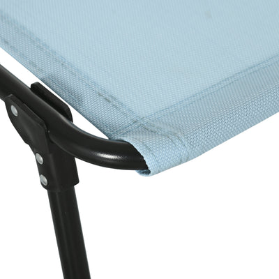 Outsunny Folding Sun Lounger Beach Chaise Chair Garden Cot Camping Recliner with 4 Position Adjustable, Baby Blue 